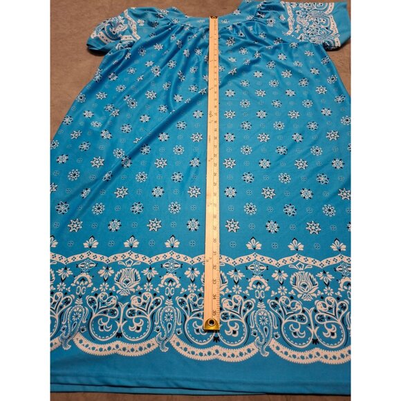Anthony Richards Womens Size XL Blue Bandana Print Nightgown 100% Polyester - Picture 5 of 5